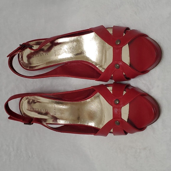 Mapella square heel open toe sandal 40 Red (Ss13) - Picture 2 of 7